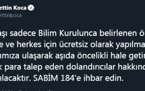 Bakan Koca: Aşı dolandırıcıları hakkında adli işlem başlatılacaktır