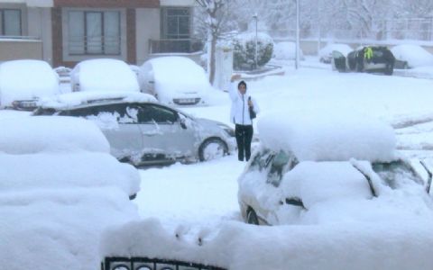Balıkesir'de rekor 'kar' yağışı
